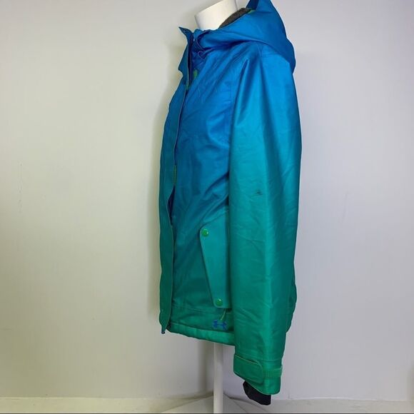 EUC Womens Under Armour Coldgear Fader Blue Green Ombre Ski Jacket Coat Medium - Picture 10 of 12